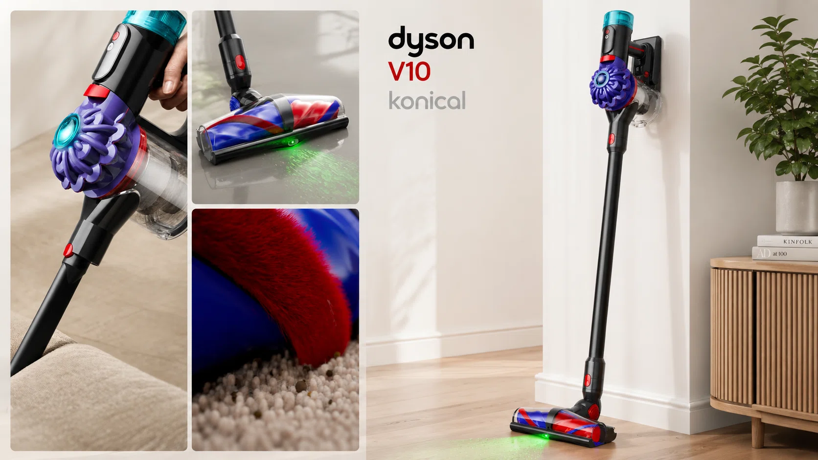 Aspiradora sin cable Dyson V10 Konical, succión potente y constante por sólo 369€ con envío gratis (-26%)