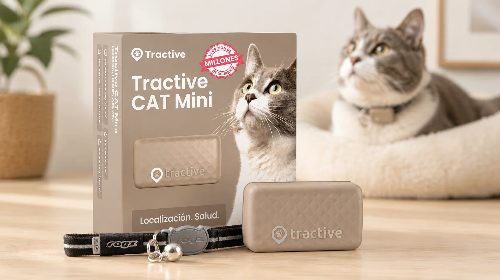 Rastrea a tu gato con el collar Tractive GPS Mini: localización en tiempo real y alertas de salud por sólo 20€ (-60%)