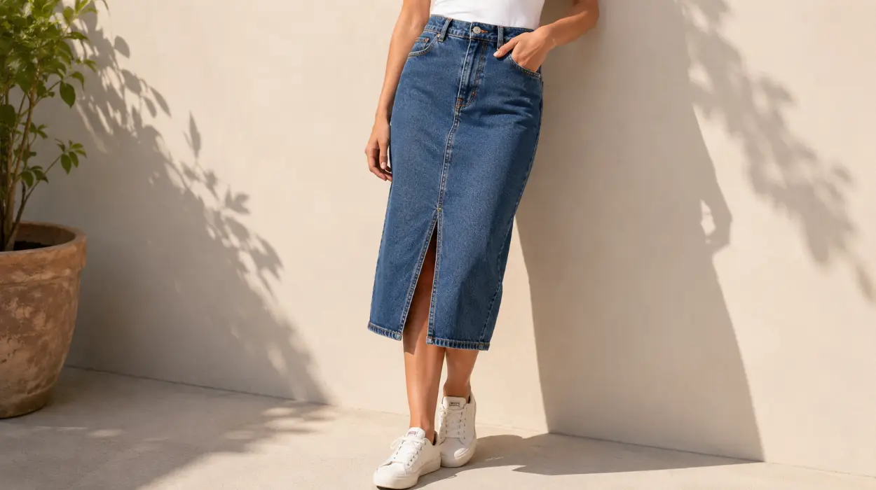 La falda vaquera de Vero Moda que estiliza: cintura alta y abertura por sólo 19,99€ (-56%)