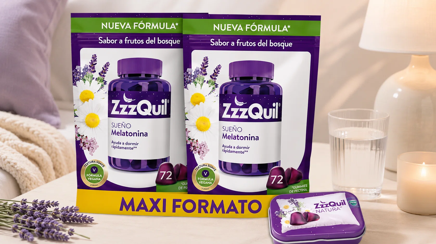 Duerme rápido y sin somnolencia con ZzzQuil Sueño: 2 botes de 72 gummies de melatonina y B6 para dormir más rápido con fórmula vegana por sólo 48,29€ con envío gratis (-30%)