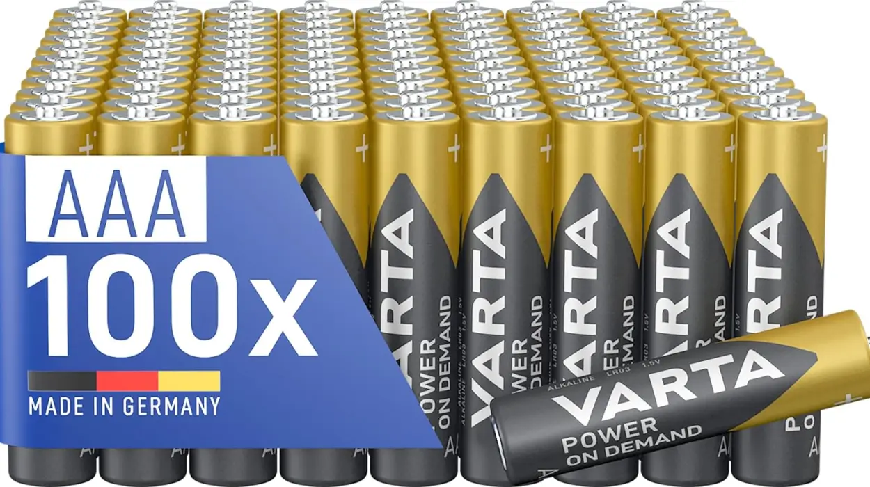 Pack x100 pilas alcalinas VARTA Power on Demand AAA de 1,5V para dispositivos electrónicos por sólo 26€ (-35%)