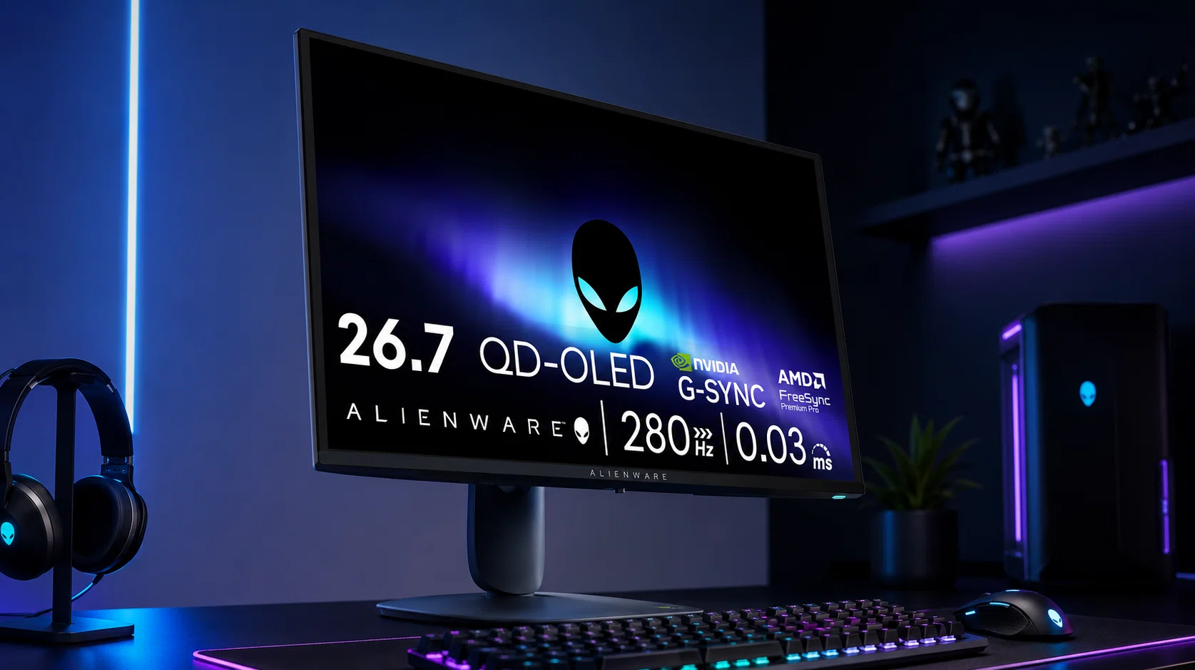 Monitor gaming Alienware 27″ AW2725D con pantalla QHD y 280Hz por sólo 449,99€ con envío gratis (-25%)