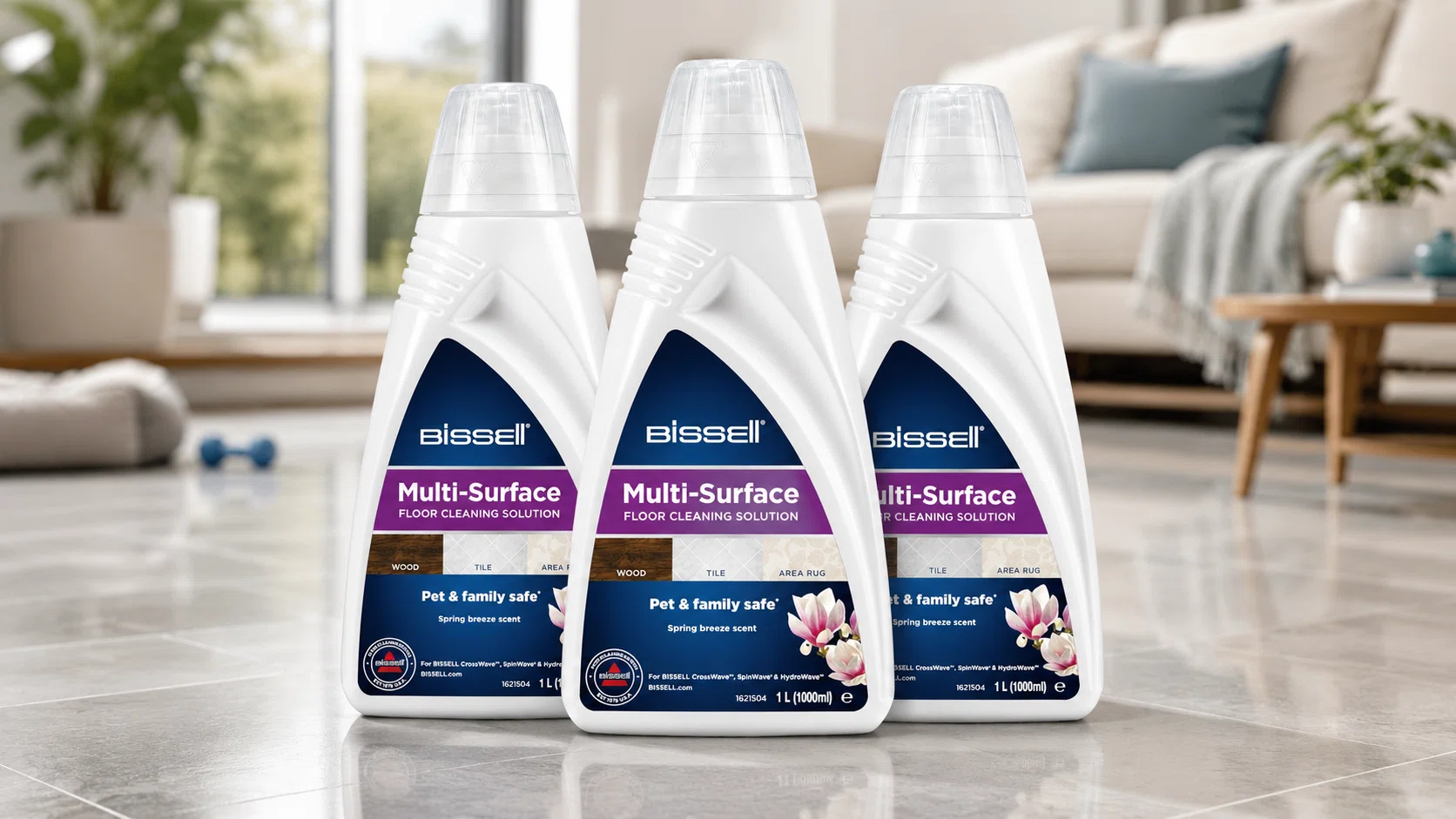 Pack x3 Líquido limpiador multisuperficie Bissell de 1L, compatible con CrossWave y SpinWave por sólo 17,99€ (-49%)