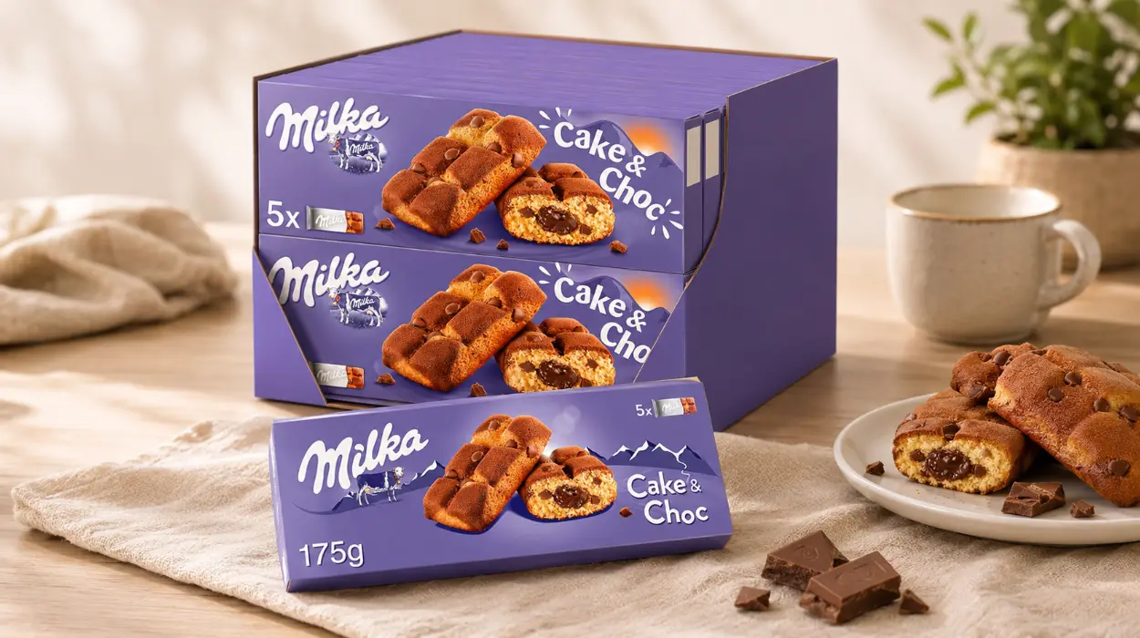 Pack x16 Milka Cake & Choc: bizcochos esponjosos con pepitas y relleno de chocolate por sólo 19,63€ (-50%)