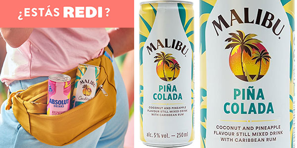 Chollo Pack de 12 latas REDI Piña Colada Malibú de 250 ml por sólo 23,88€ (-22%)