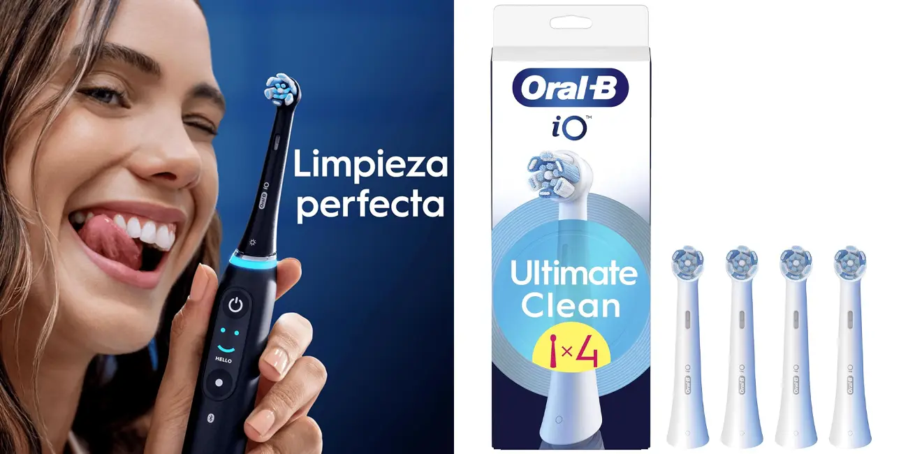 Chollo Pack de 4 cabezales originales Oral-B Series iO Ultimate Clean por sólo 24,99€ (-34%)