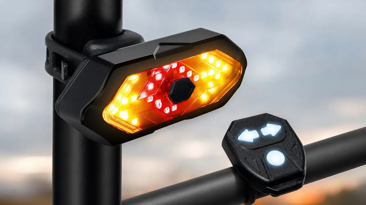 Luz trasera de bicicleta con intermitentes, USB recargable con 5 modos y mando por sólo 7,34€ (-42%)