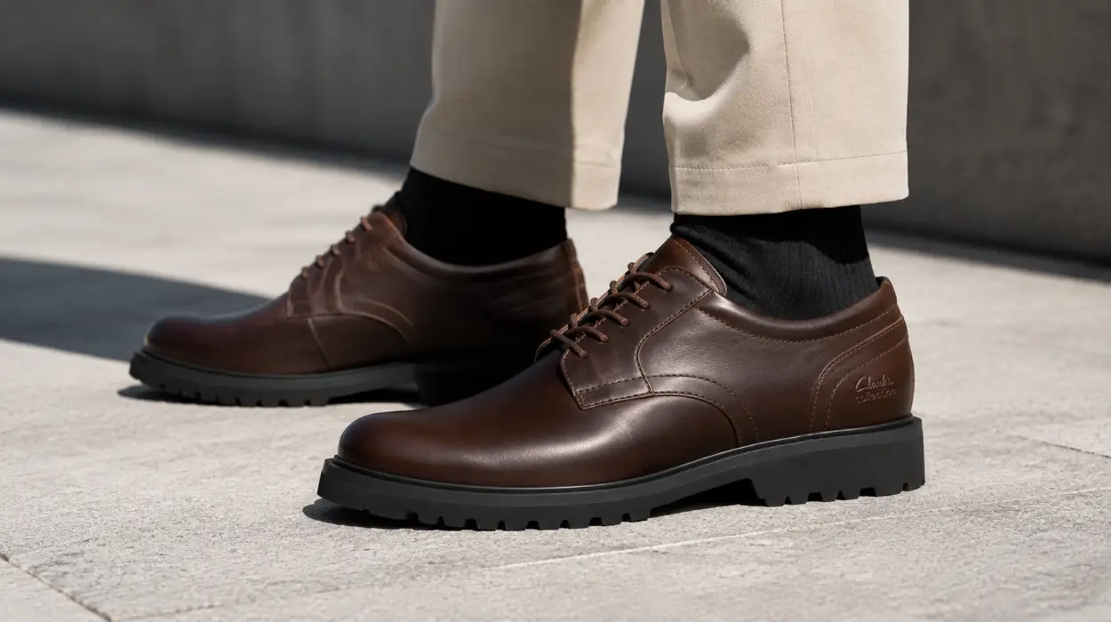 Zapatos elegantes Clarks Berwick Lace en cuero marrón, comodidad y estilo por sólo 41,95€ con envío gratis (-51%)