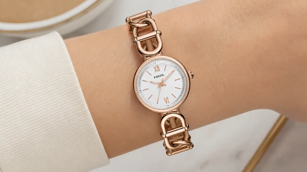 Elegancia total con el Reloj Fossil Carlie para mujer en oro rosa por sólo 95,40€ con envío gratis (-40%)