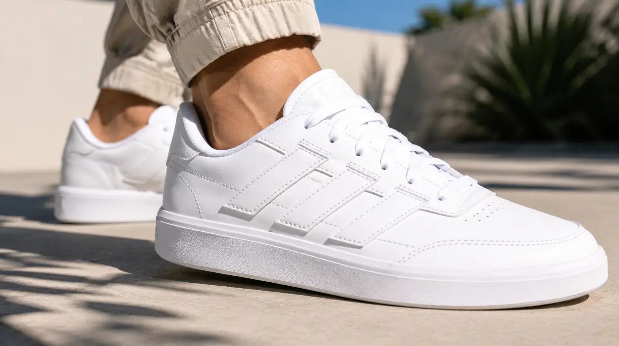 Zapatillas adidas Courtblock para hombre en color blanco por sólo 36€ con envío gratis (-40%)