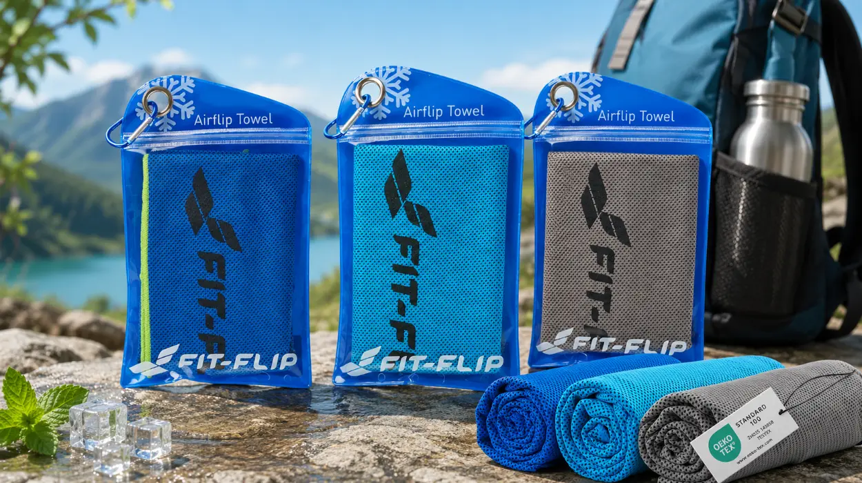 Juego de 3 toallas frías Fit-Flip, ideal para deportes y viajes, con efecto refrescante natural por sólo 22,49€ (-10%)