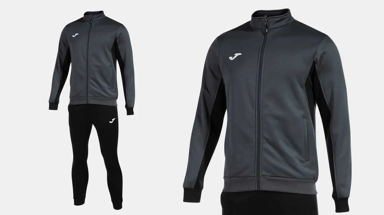 Rebajón en este chándal Joma gris y negro para hombre en Amazon ¡Sale casi regalado!