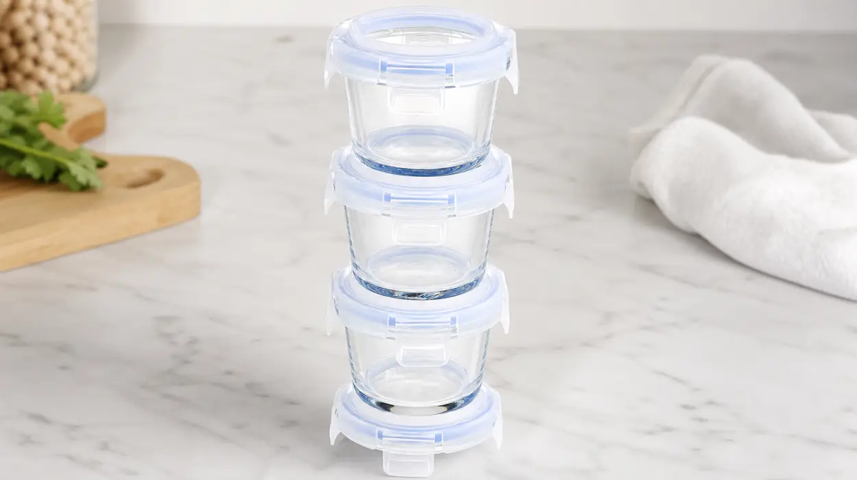 Pack x4 Recipientes de vidrio Amazon Basics de 120 ml con tapa por sólo 6,25€ (-35%)