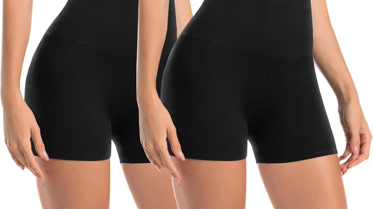 Pack de 2 mallas cortas para mujer Leafigure, cintura alta y opacas por sólo 9,99€ (-33%)