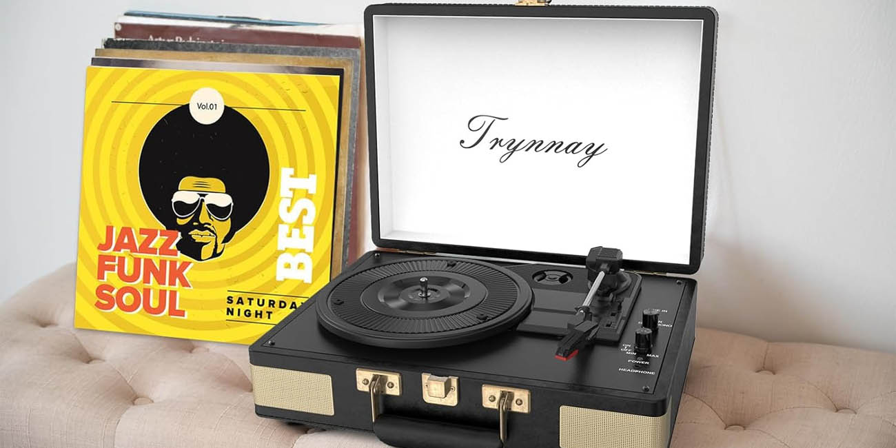 Chollo Tocadiscos portátil Trynnay con Bluetooth por sólo 48,86€ con envío gratis (19% de descuento)
