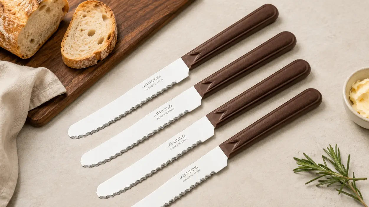 Pack x4 Cuchillos para carne Arcos con hoja de acero inoxidable de 110 mm y mango ergonómico por sólo 7,64€ (-4%)