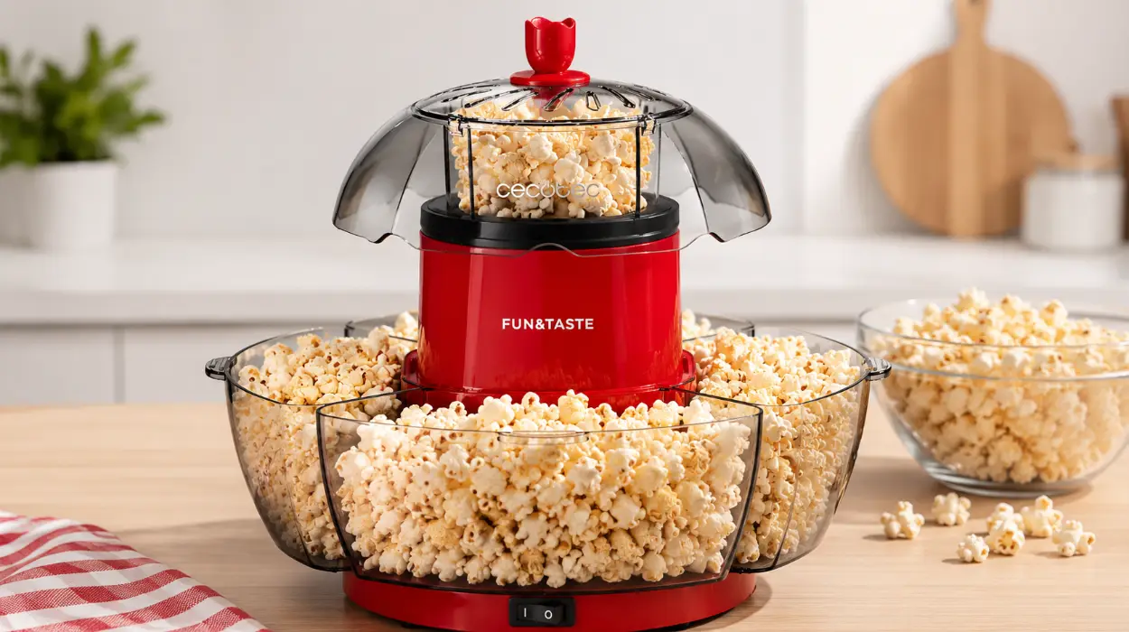 Prepara palomitas saludables en 2 minutos con el palomitero Cecotec Fun&Taste P’Corn Lotus por sólo 27,90€ (-20%)