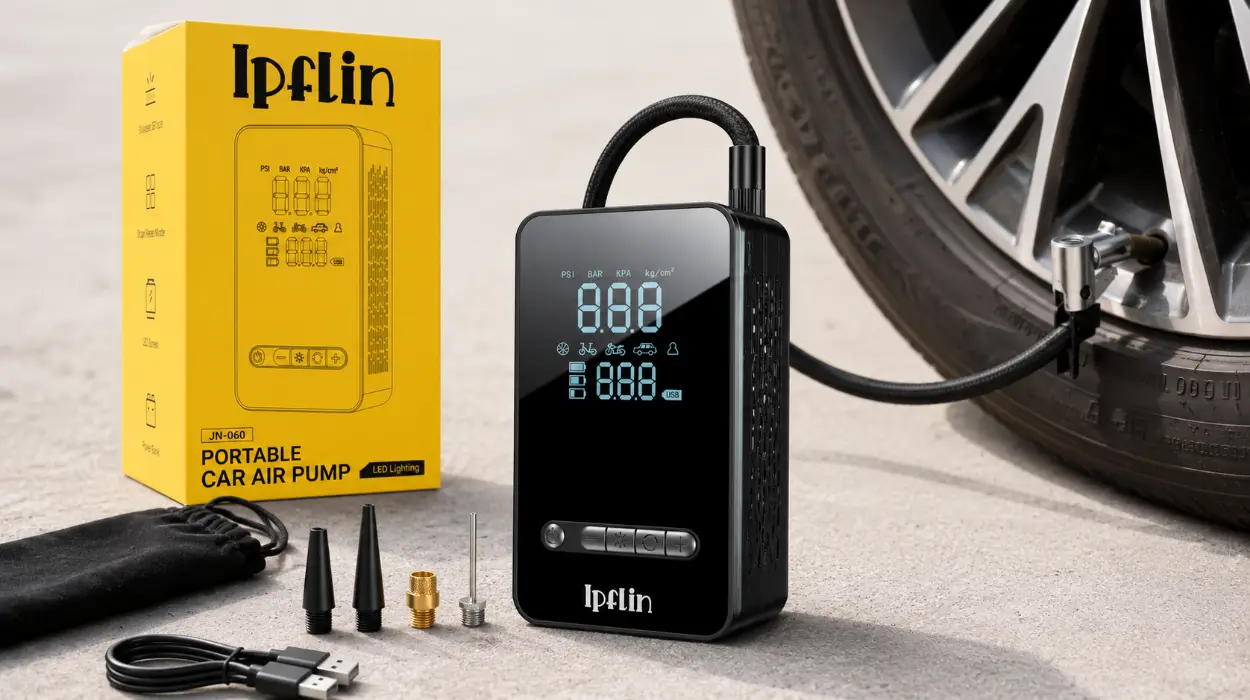 Inflador portátil Ipflin para ruedas con parada automática y pantalla digital por sólo 20,88€ (-48%)
