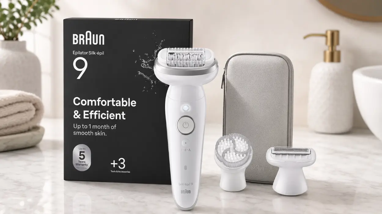 Braun Silk·épil 9, depiladora eléctrica resistente al agua con peine recortador y cepillo exfoliante por sólo 139€ con envío gratis (-34%)