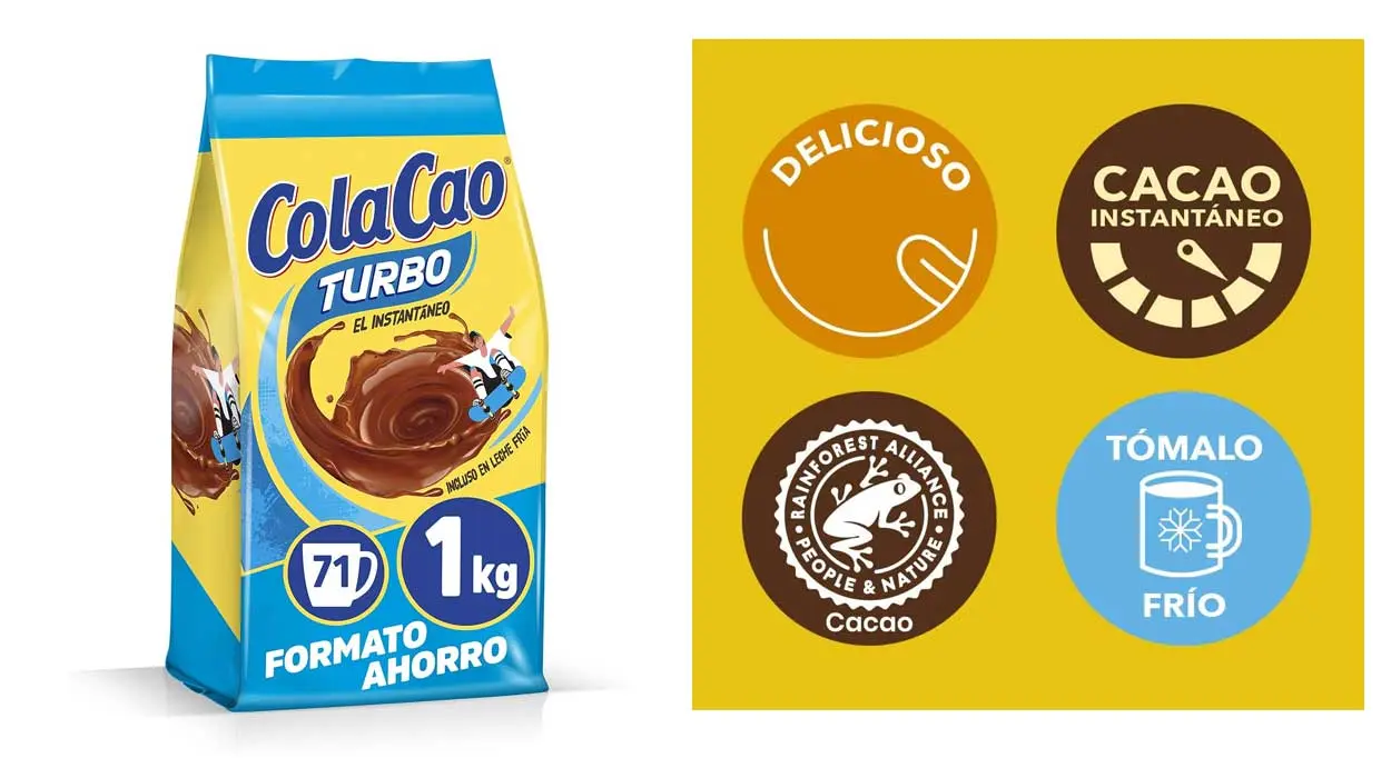 Chollo Pack x3 Bolsa de Cola Cao Turbo de 1 kg por sólo 16,52€ con 3×2 (-25%) ¡5,51€ cada uno!