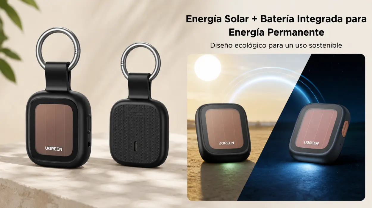 Localizador Bluetooth UGREEN FineTrack Pro con carga solar y 2 años de batería por sólo 17,28€ (-34%)