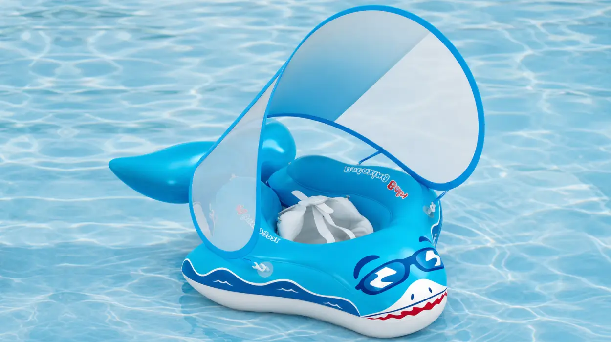 Flotador para bebé seguro y protegido: anillo de natación Qoosea con dosel solar UPF50+ por sólo 18,55€ (-36%)