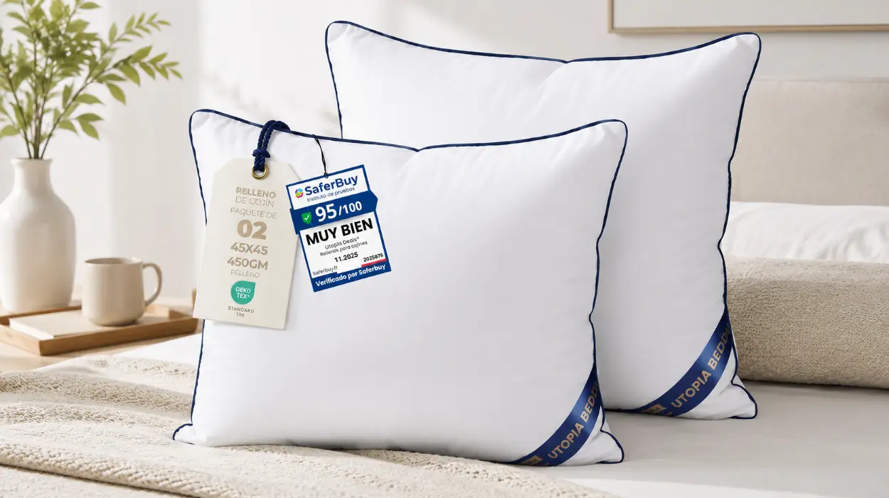 Pack de 2 cojines decorativos Utopia Bedding para cama y sofá de 45×45 cm por sólo 16,24€ (-23%)