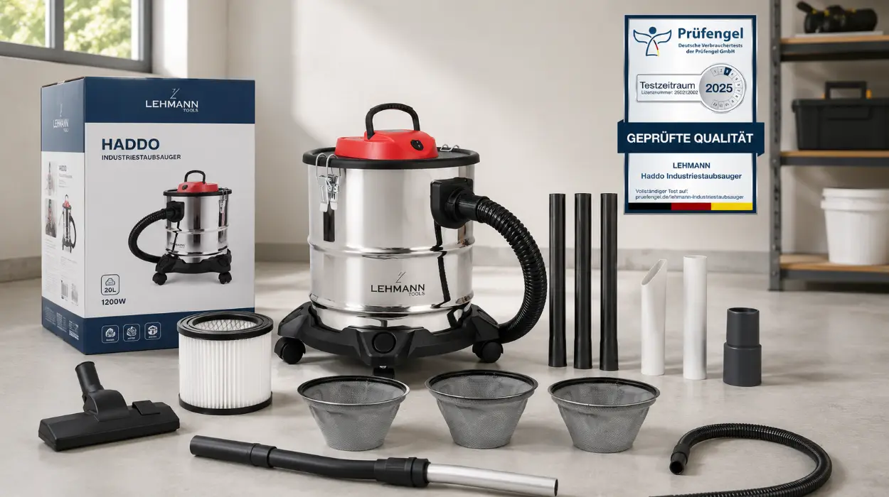 Aspiradora industrial LEHMANN 2000W con depósito de 20 litros de acero inoxidable y filtro HEPA por sólo 49,99€ con envío gratis (-29%)