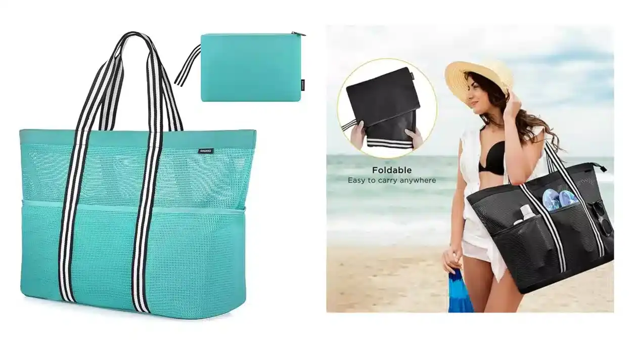 Bolsa de playa XXL de malla, ideal para llevar todo lo necesario y más, gracias a su gran capacidad por sólo 16,68€ (-30%)