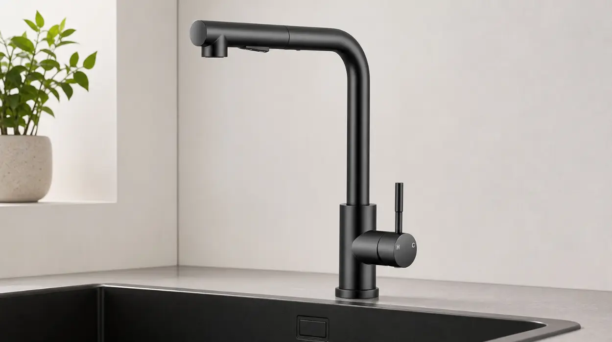 Grifo de cocina Hiqufet con arco alto y brazo extraíble, 2 modos de pulverización y giro de 360° por sólo 27,07€ (-37%)