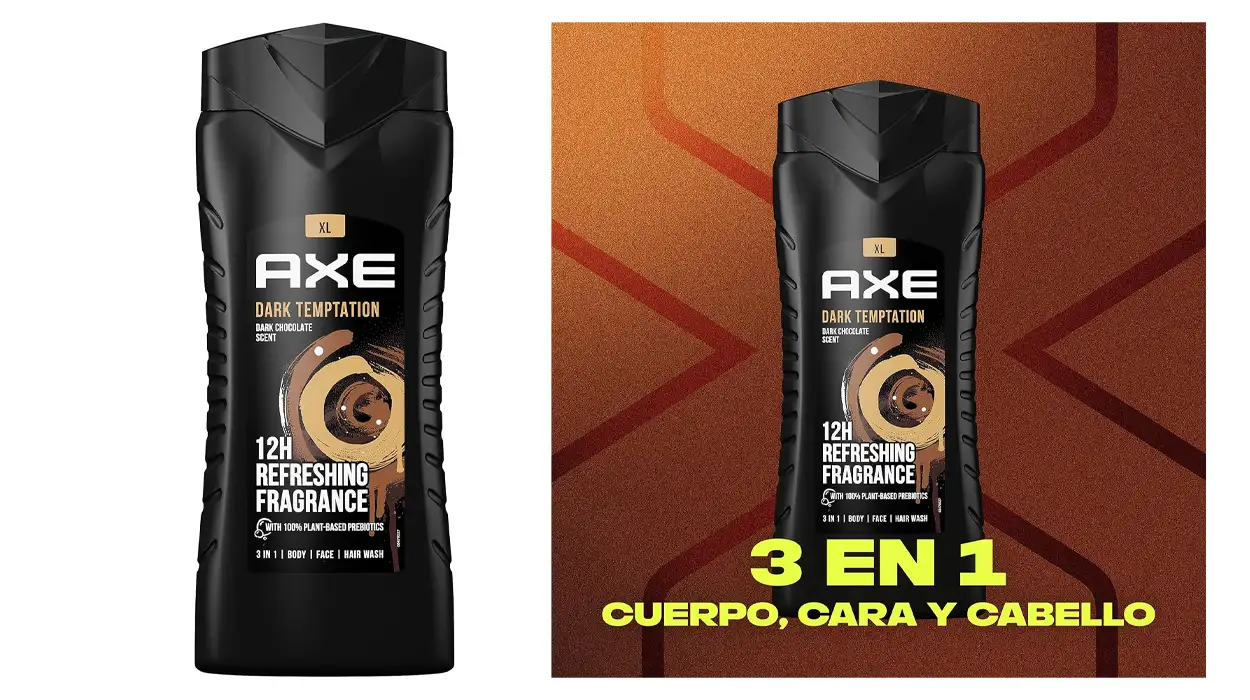 Chollo Pack x4 Gel de ducha y champú AXE Dark Temptation de 400 ml por sólo 10,12€ con cupón (-22%) ¡2,53€ cada uno!