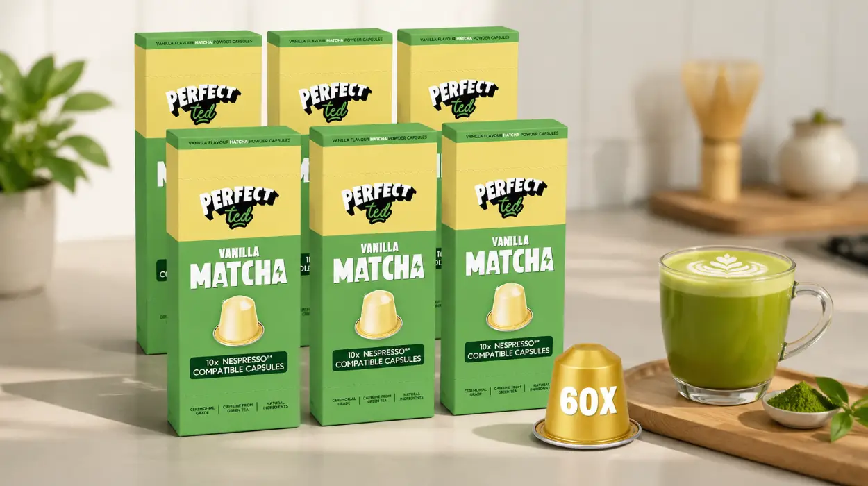 60 cápsulas de Té Matcha ceremonial Vainilla Perfect Ted para Nespresso por sólo 22,09€ (-31%)