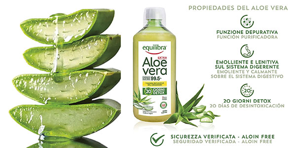 Chollo Suplemento dietético Equilibra Aloe Vera Detox de un litro por sólo 10,90€ (-37%)