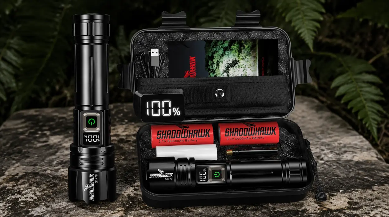 Linterna Shadowhawk de alta potencia con 1,000,000 lúmenes, recargable y resistente al agua IP67 para camping y emergencias por sólo 22,80€ (-38%)