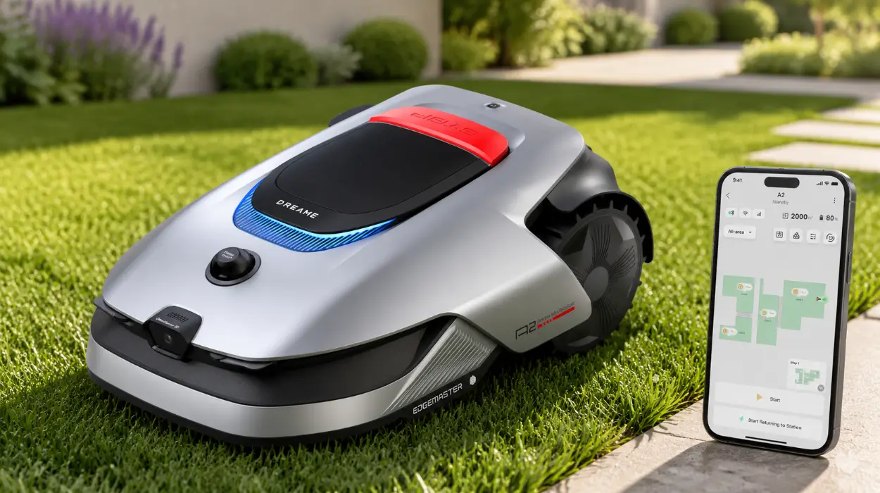 Cortacésped robótico inalámbrico Dreame A2 con mapeo dual y sensor 3D para jardines de hasta 3000 m² por sólo 1.199€ con envío gratis (-40%)