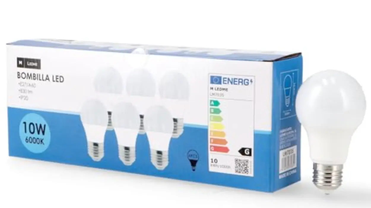 Pack de 6 bombillas LED M Ledme E27 A60 de 10W con luz fría por sólo 5,97€ ¡0,99€ cada una!