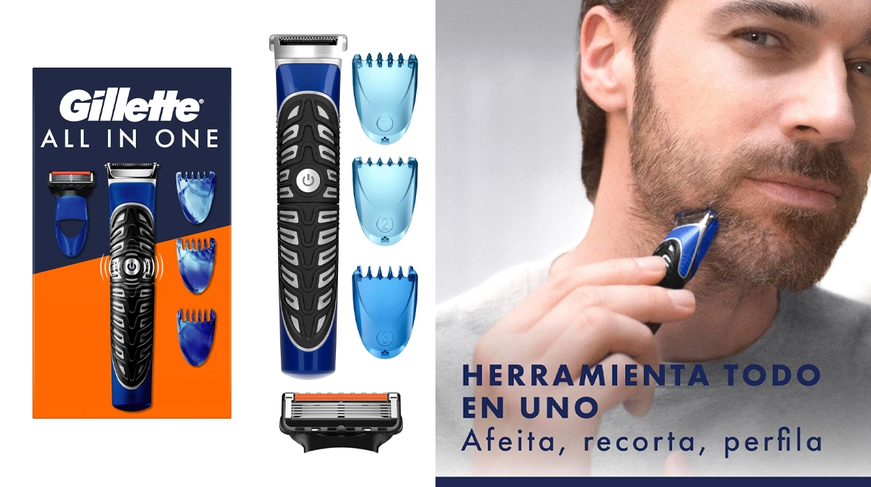 Afeita, recorta y perfila con precisión cara y cuerpo: Esta recortadora Gillette All in One con 5 hojas y valoraciones perfectas se queda hoy en menos de 21€