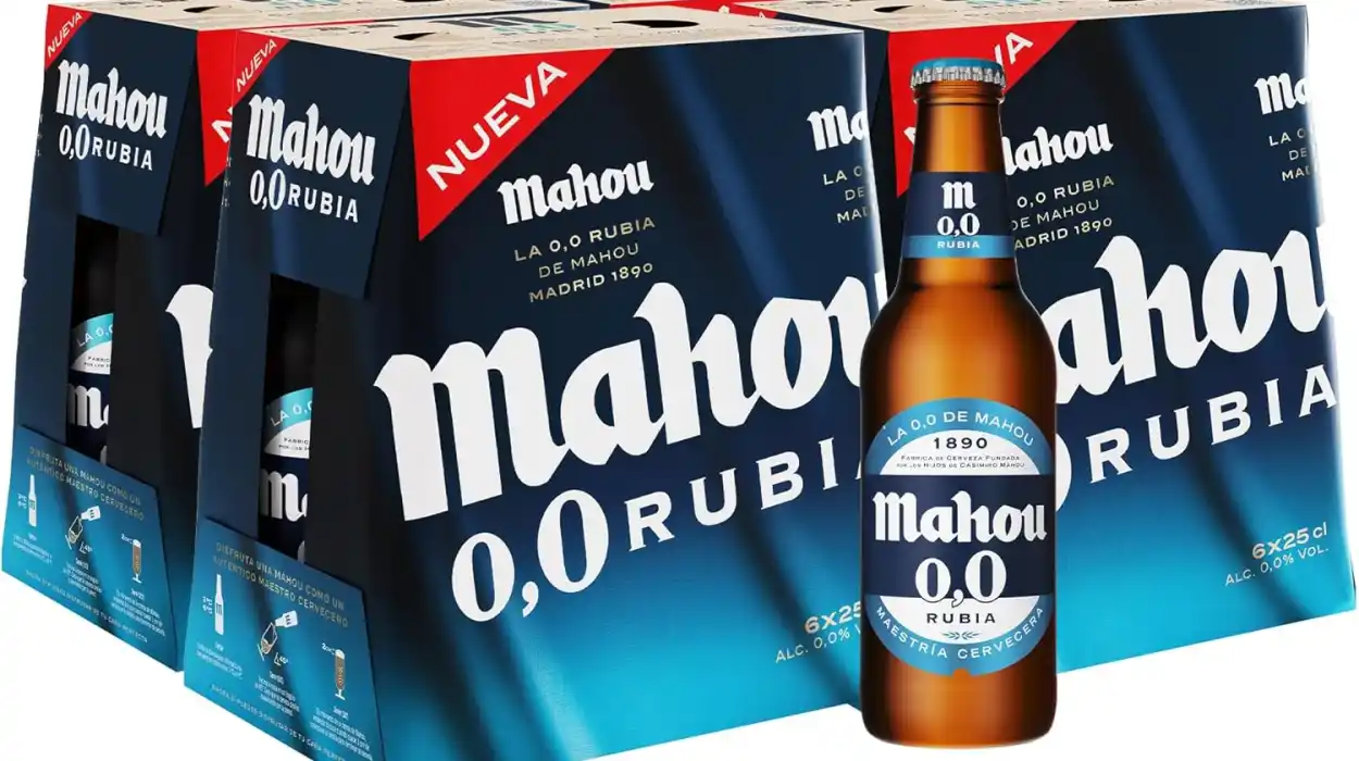 Pack x24 Cerveza sin alcohol Mahou 0,0 Rubia de 25 cl por sólo 11,50€ (-27%)