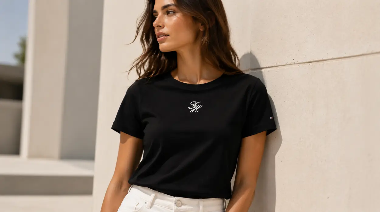 Camiseta Tommy Hilfiger Script Slim para mujer por sólo 22,30€ (-44%)