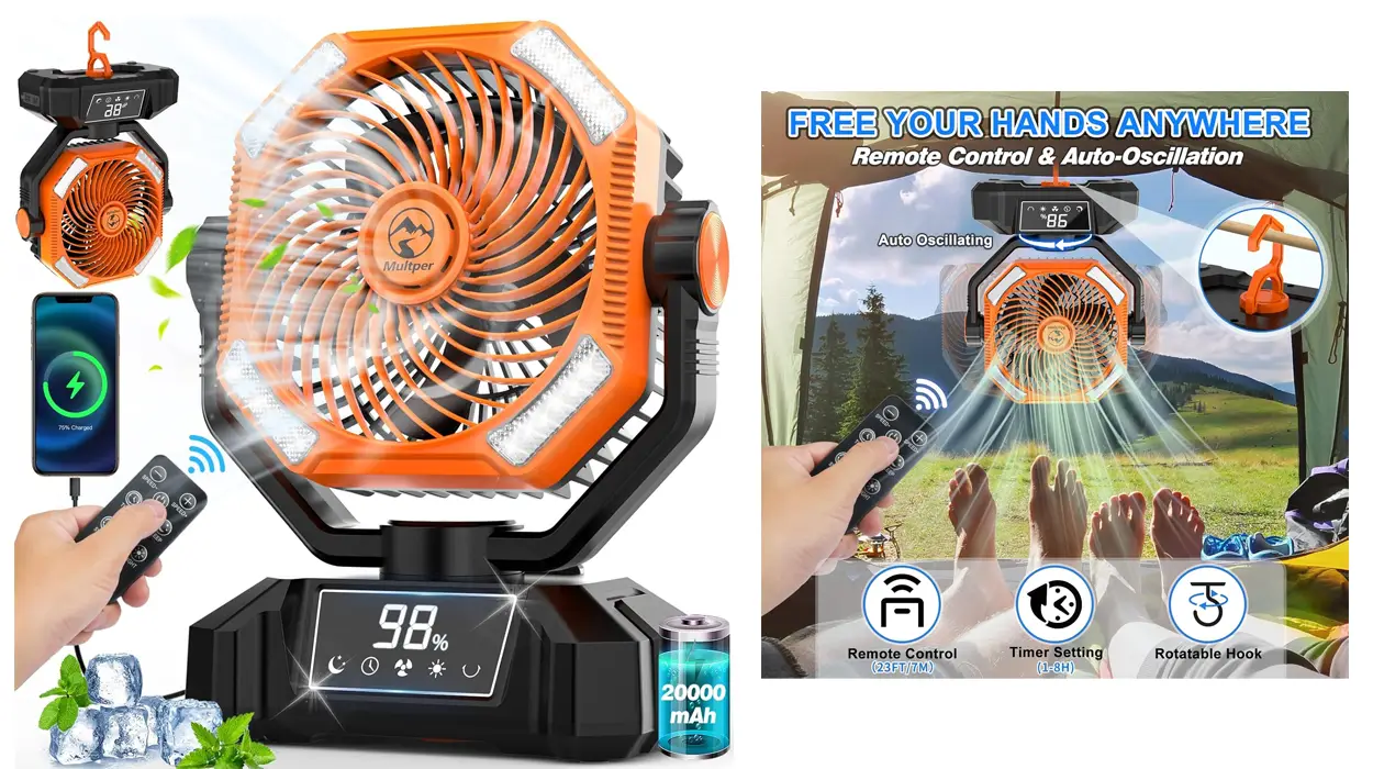 Recargable, con luz LED y función powerbank: este ventilador para camping es el más vendido y hoy lo tienes rebajado