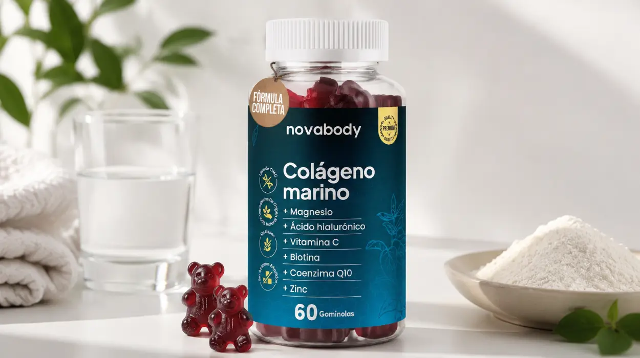 Gomitas de colágeno marino hidrolizado Novabody con vitaminas y minerales esenciales para piel y cabello por sólo 15,99€ (-36%)