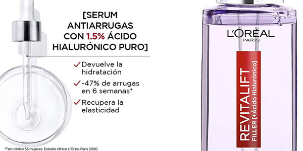 Chollo Sérum Antiarrugas L’Oréal Paris Revitalift Filler de 30 ml por sólo 10,99€ (-54%)