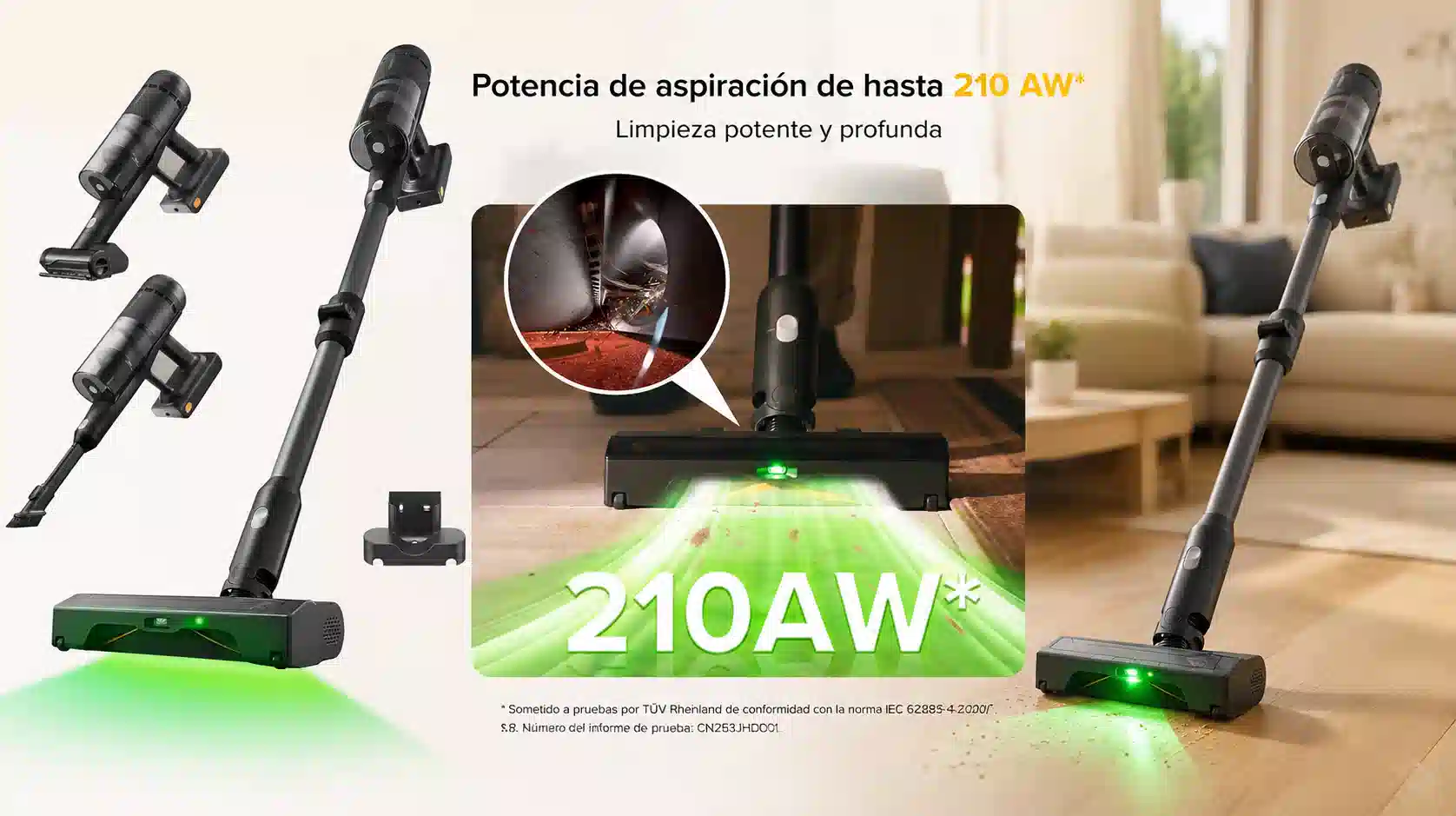 Aspiradora sin cable Roborock H60 Ultra con succión potente y cepillo anti-enredos por sólo 219€ con envío gratis (-37%)