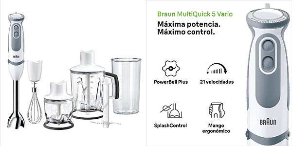 Chollo Batidora de mano Braun Minipimer 5245 con accesorios por sólo 69,88€ con envío gratis (-42%)