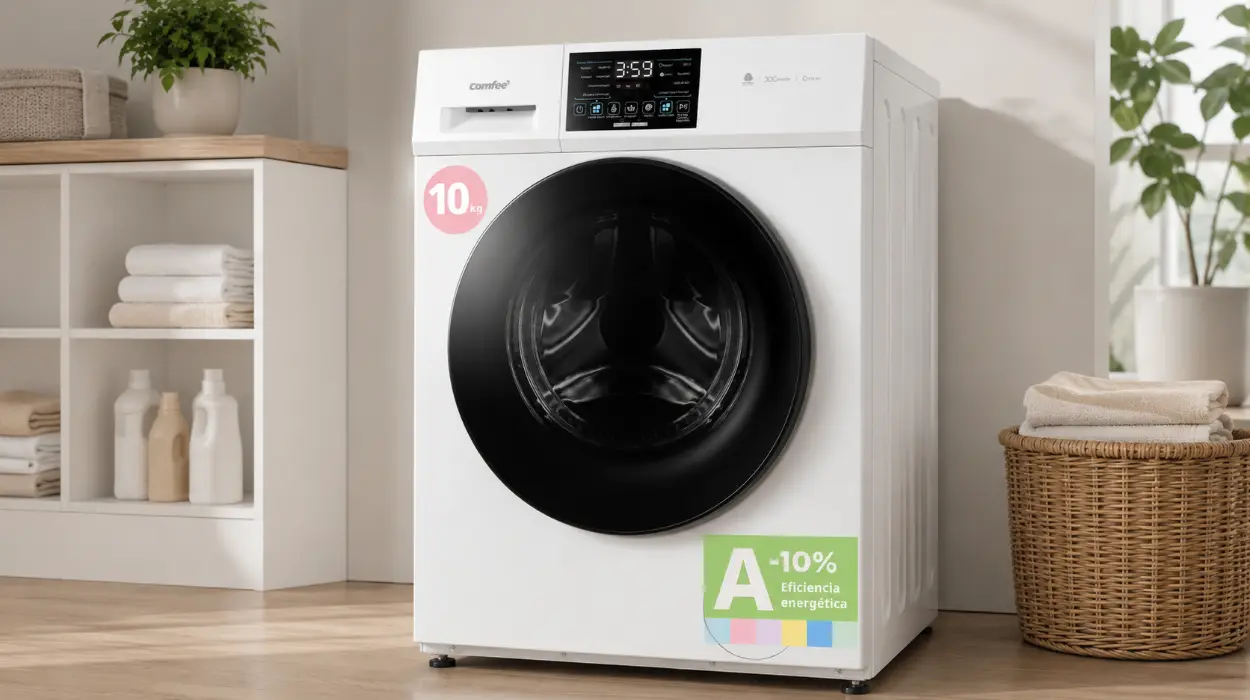Ropa impecable y sin ruido: lavadora COMFEE’ de 10 kg con vapor, motor silencioso y panel táctil por sólo 309,99€ con envío gratis (-24%)