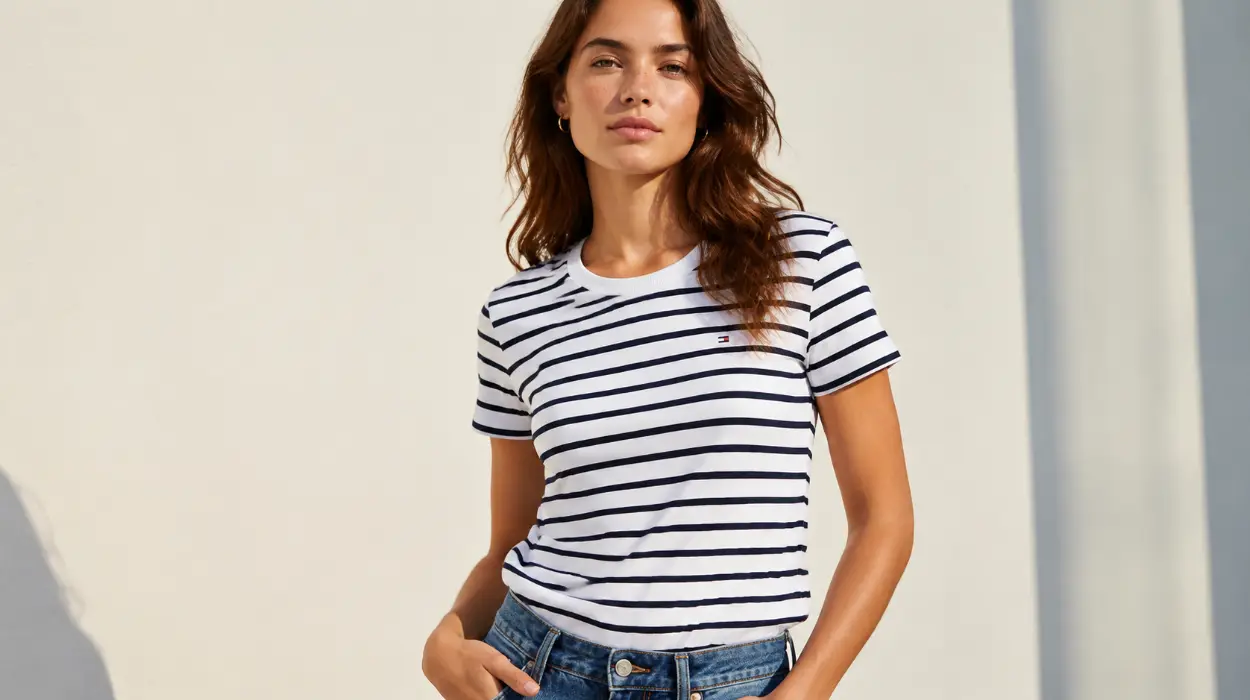 Camiseta Tommy Hilfiger Slim Cody a rayas para mujer por sólo 27,90€ (-44%)