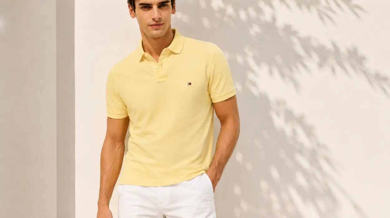 Polo Tommy Hilfiger Core 1985 Regular Fit para hombre en color amarillo por sólo 38,35€ con envío gratis (-52%)