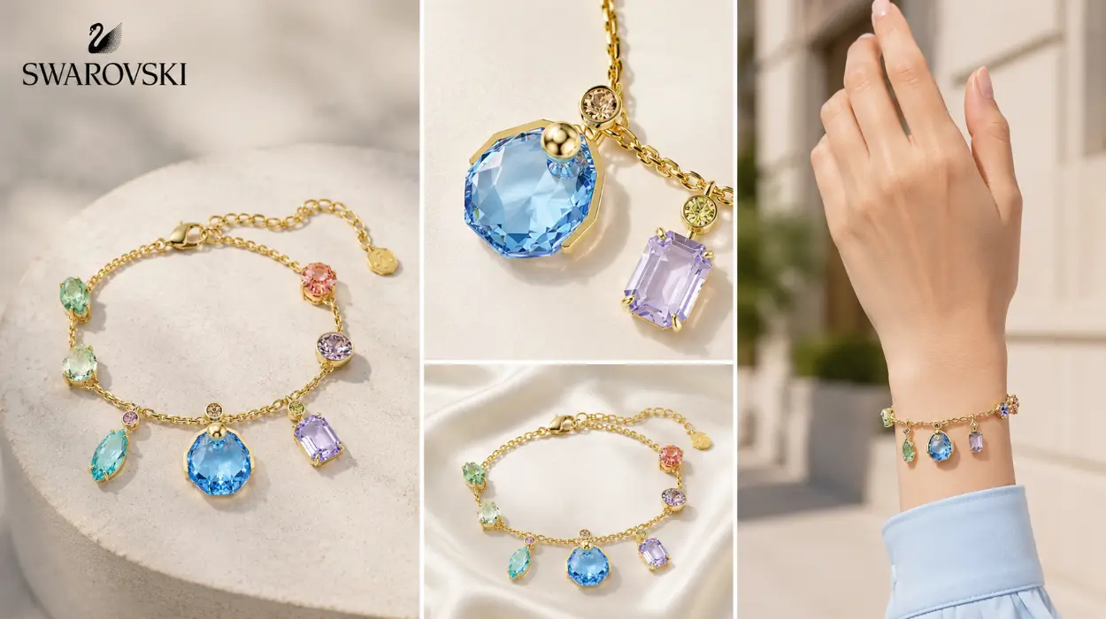 Pulsera Gema de Swarovski con cristales colgantes en tonos multicolor por sólo 89,95€ con envío gratis (-50%)