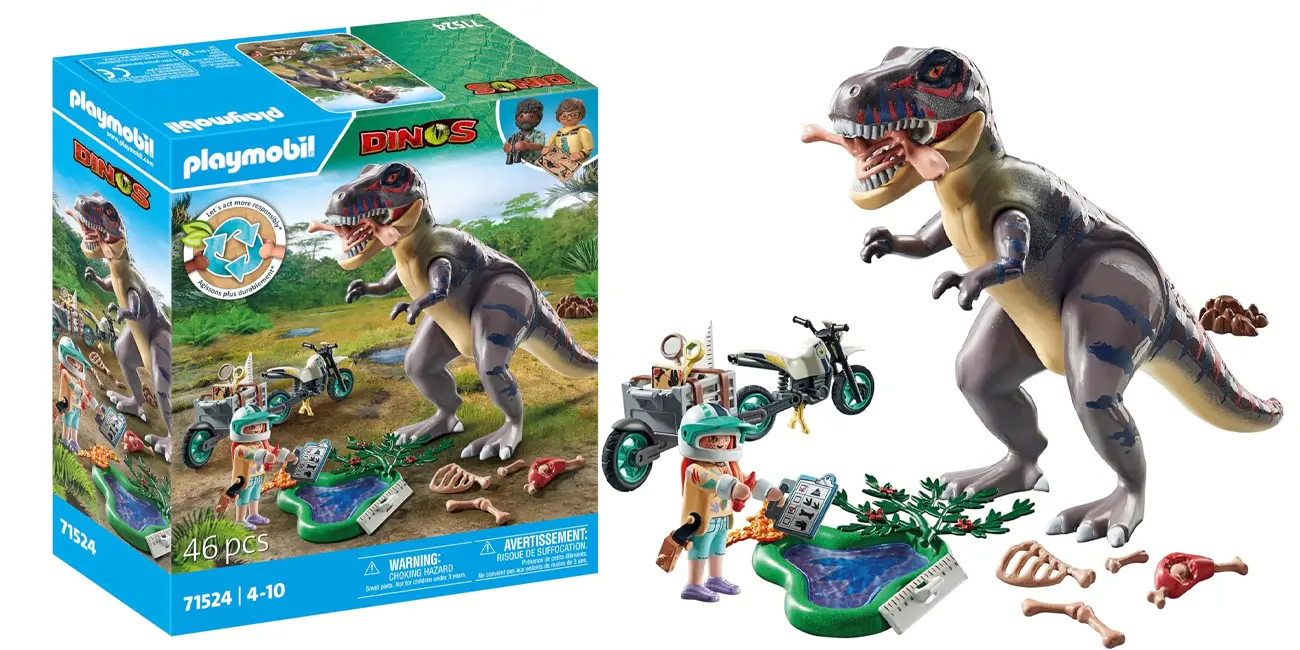 Chollo PLAYMOBIL Dinos: T-Rex y explorador por sólo 25,29€ (37% de descuento)
