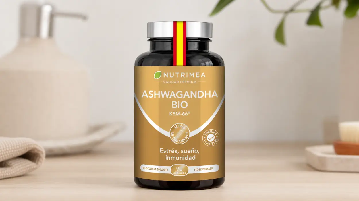 Ashwagandha KSM-66 ecológica de Nutrimea: 90 cápsulas veganas con withanólidos para bienestar físico y mental por sólo 9,99€ (-50%)